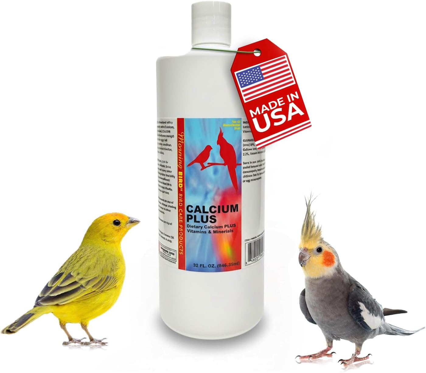 Calcium Plus Liquid for Birds – Calcium Supplement with Vitamins and Minerals for Strong Eggshells, Healthy Bones - Support Growth, Breeding, and Wellness for All Birds 4 Fl Oz | Calcium Supplement - Supports Healthy Growth, Bone Strength, Breeding, Brai…