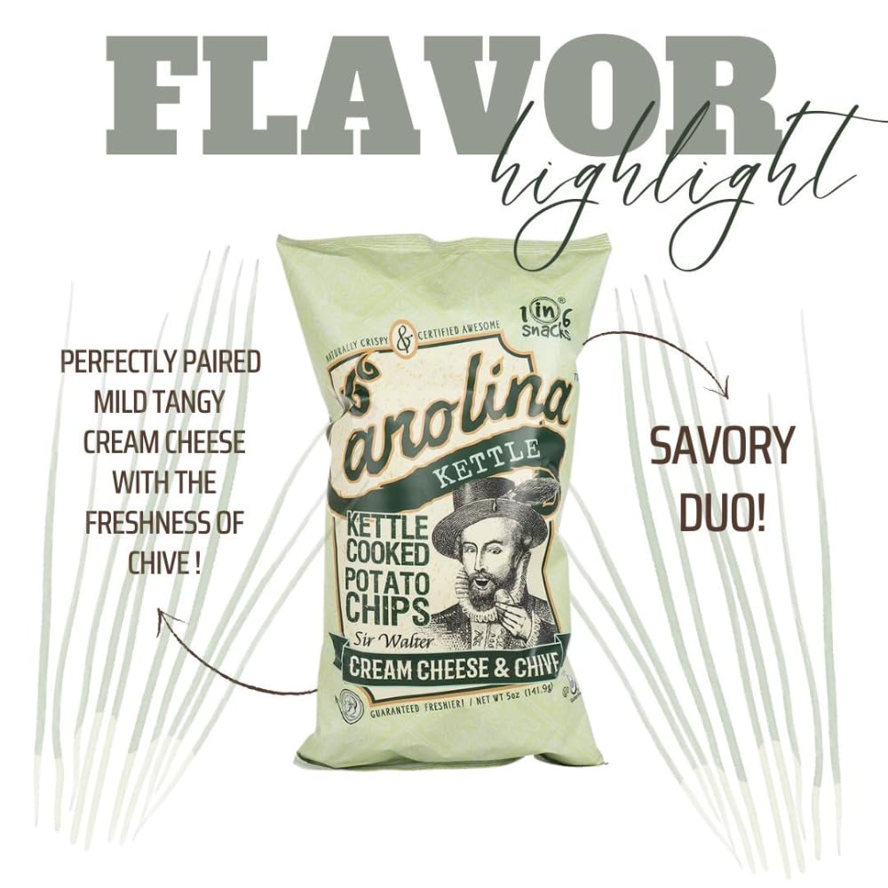Carolina Kettle Chips | Kettle Cooked Potato Chips | Kosher - Gluten Free Chips Fit For Healthy School Snacks | With Irresistible Crunch and Bold