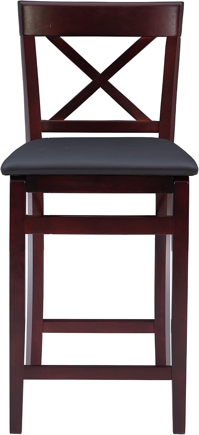 Linon Triena X Back Folding Counter Stool, Brown