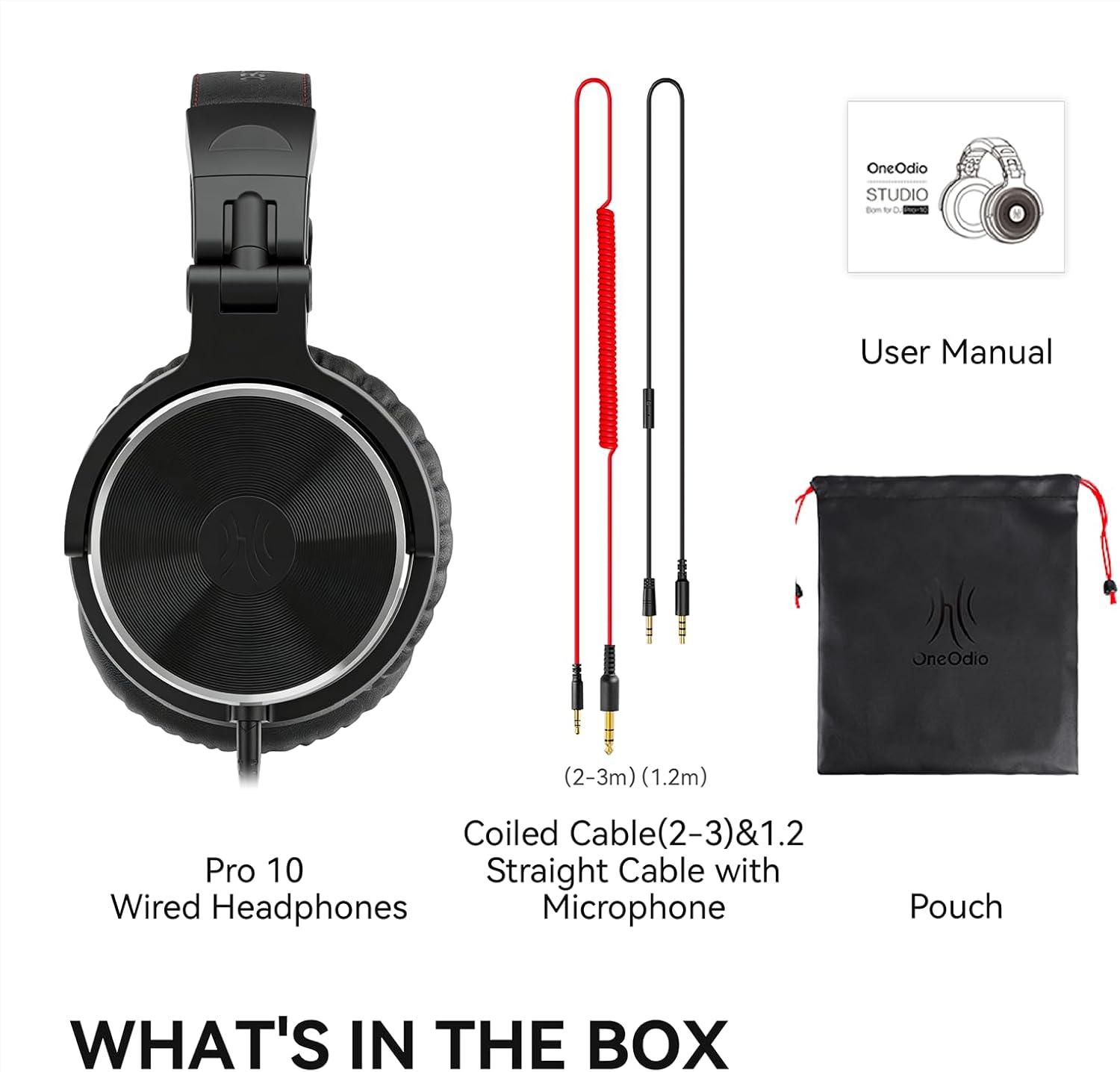 OneOdio Wired DJ Hi-Res Over-Ear Headphones for PC, Keyboard Guitar - Black | headphone with 50mm drivers