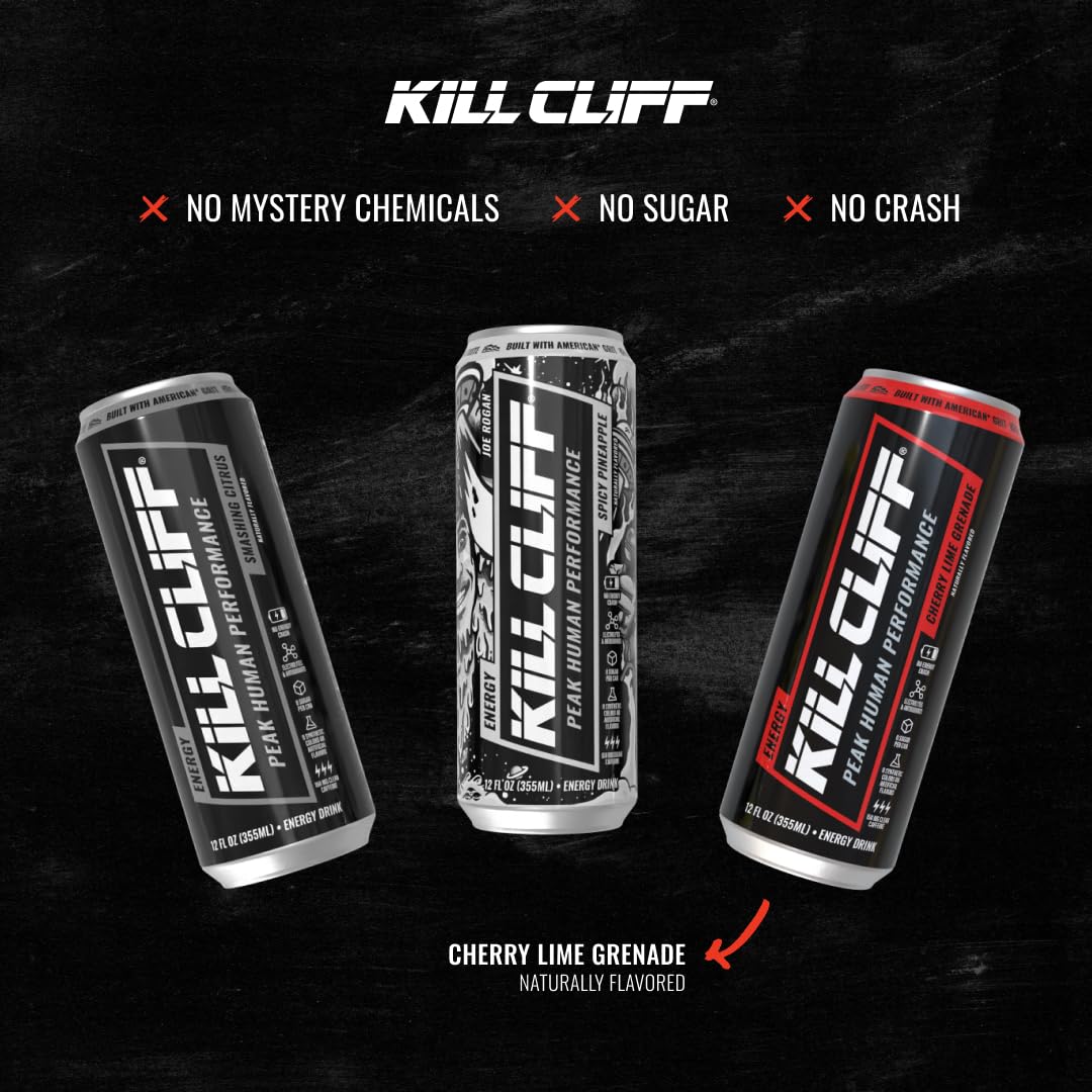Kill Cliff Energy Drink - Sugar Free - Smashing Citrus 12 oz 12 Pack