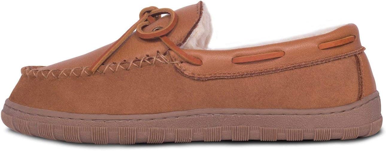 Cloud Nine Rainier Men's Sheepskin Moccasins with Elk Hide | Elk hide upper, genuine sheepskin lining, removable insole, durable TPR sole, indoor/outdoor comfort
