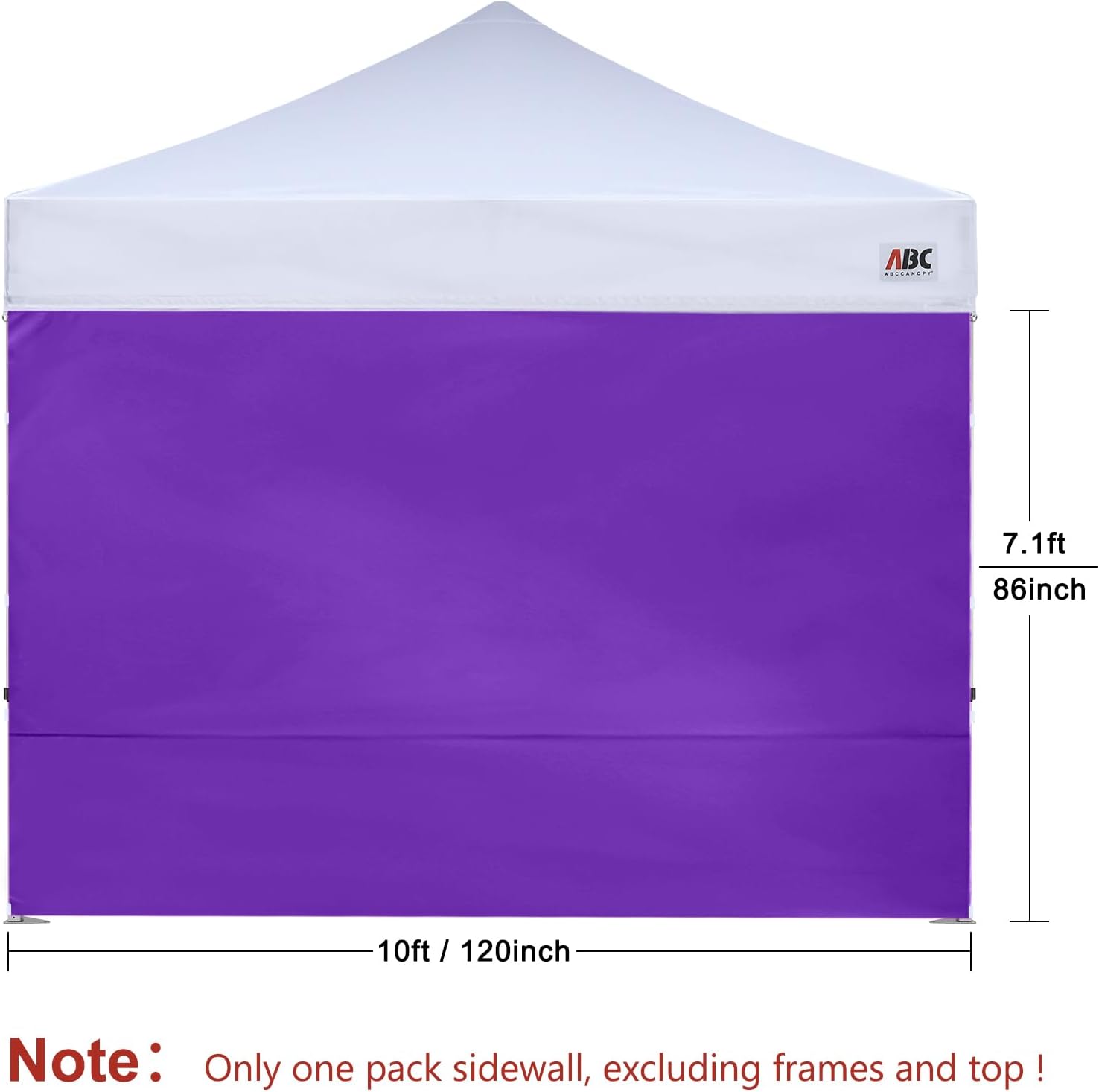 ABCCANOPY Instant Canopy SunWall 10x10 FT No Frame or Top, White