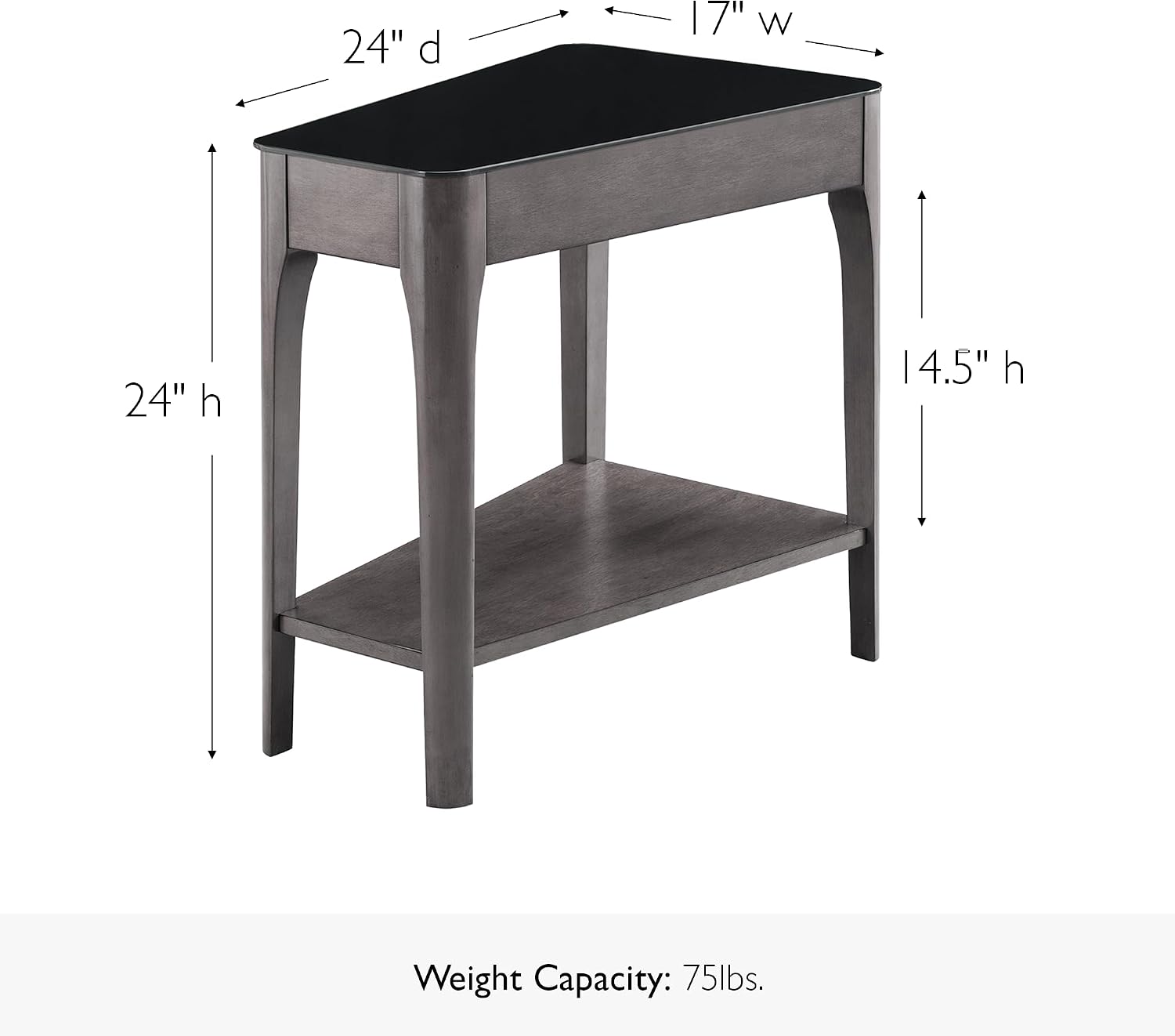 Leick Home Delton Wedge End Table, 17", Sienna