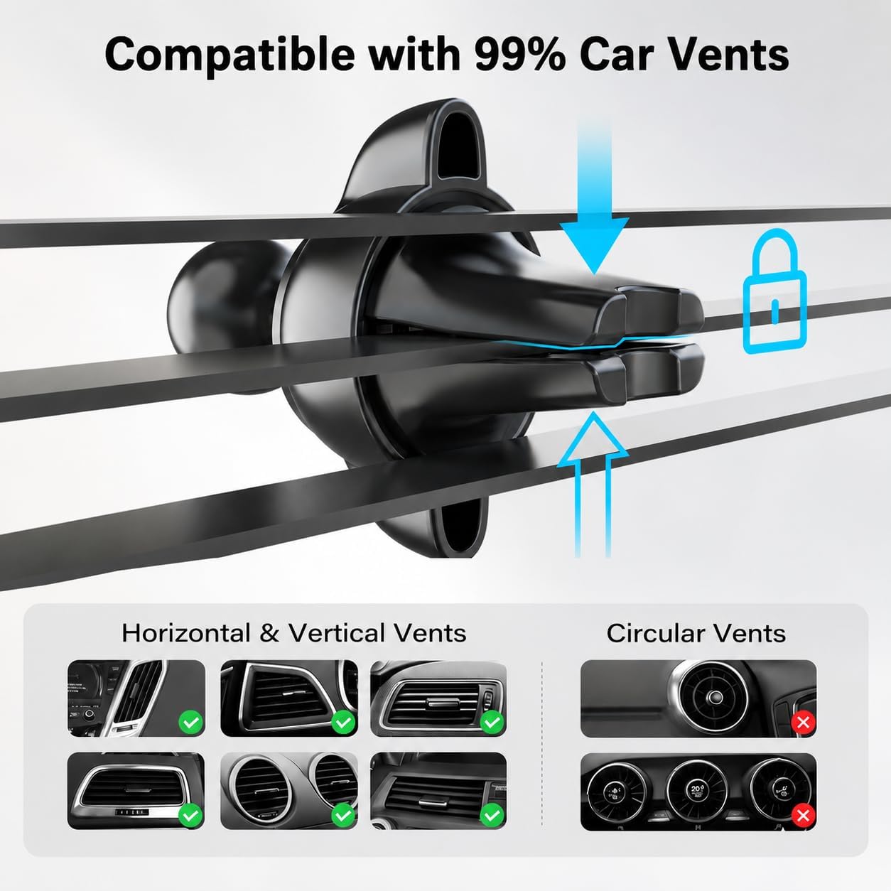 APPS2Car Garmin GPS Car Mount, 17mm Ball Air Vent Mount | Compatible with Garmin Nuvi, Drive, DriveSmart