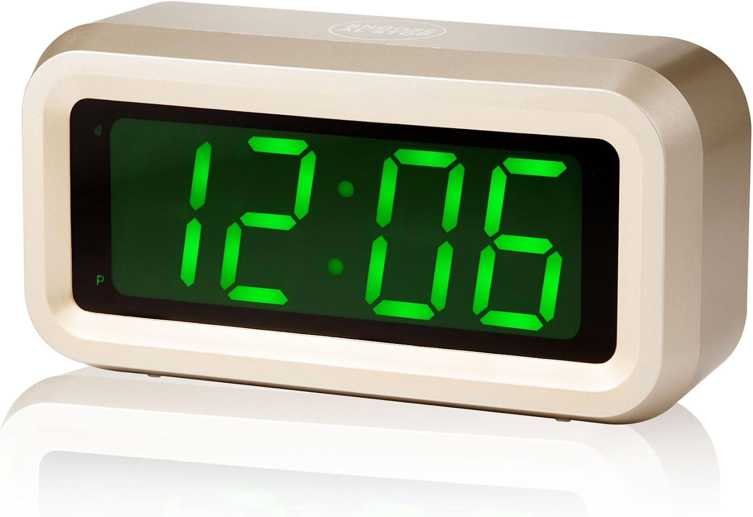 Digital Alarm Clock Battery Operated with LED Display for Bedrooms, Long Battery Life for 12 Months, 3 Brightness Adjustable, 12/24 Hour, Snooze, Black Case with Red Digits