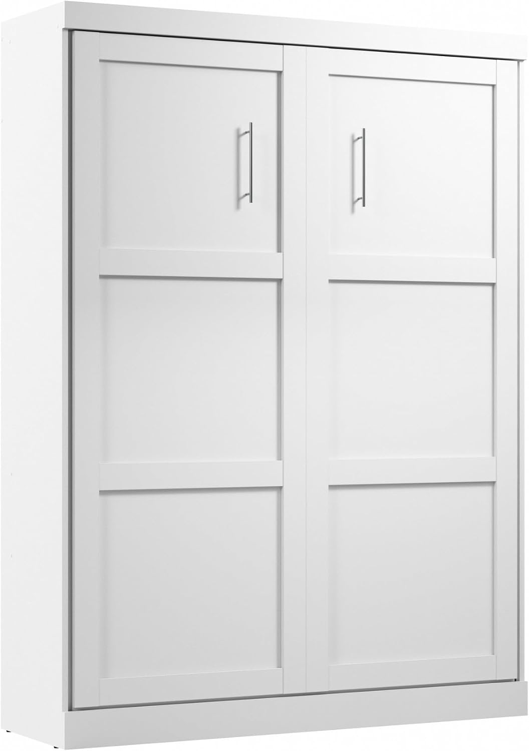 Bestar Pur Queen Murphy Bed, 65-inch Space-Saving Sleeping Arrangement for Multipurpose Area, Bedroom, Guest Room, or Living Room | Dual piston mechanism; for guest room or multipurpose space; Shaker-inspired trim with metal handles