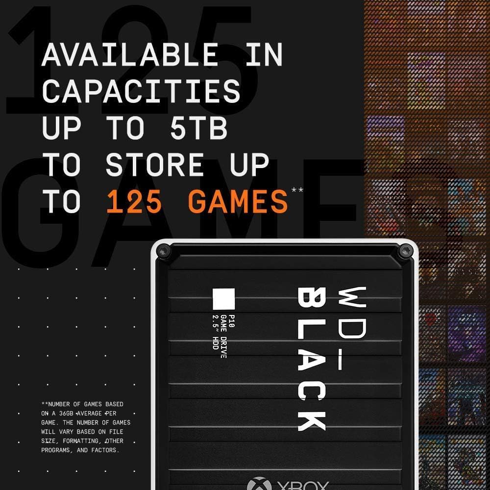 WD_BLACK 5TB P10 Game Drive for Xbox - 1-Month Xbox Game Pass