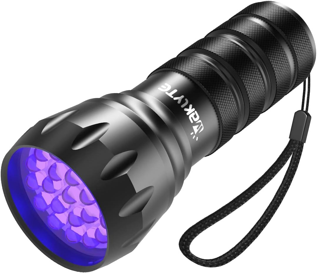 Waklyte Black Light UV Light, 21 LED 395nm UV Flashlight, Powerful Mini Blacklight Flashlight