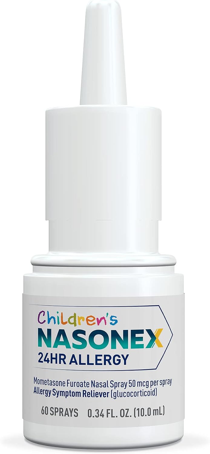 Nasonex Children's 24HR Allergy Nasal Spray, Non-Drowsy, Scent-Free Mist, Allergy Symptoms + Nasal Congestion, Full Prescription Strength, 60 Sprays