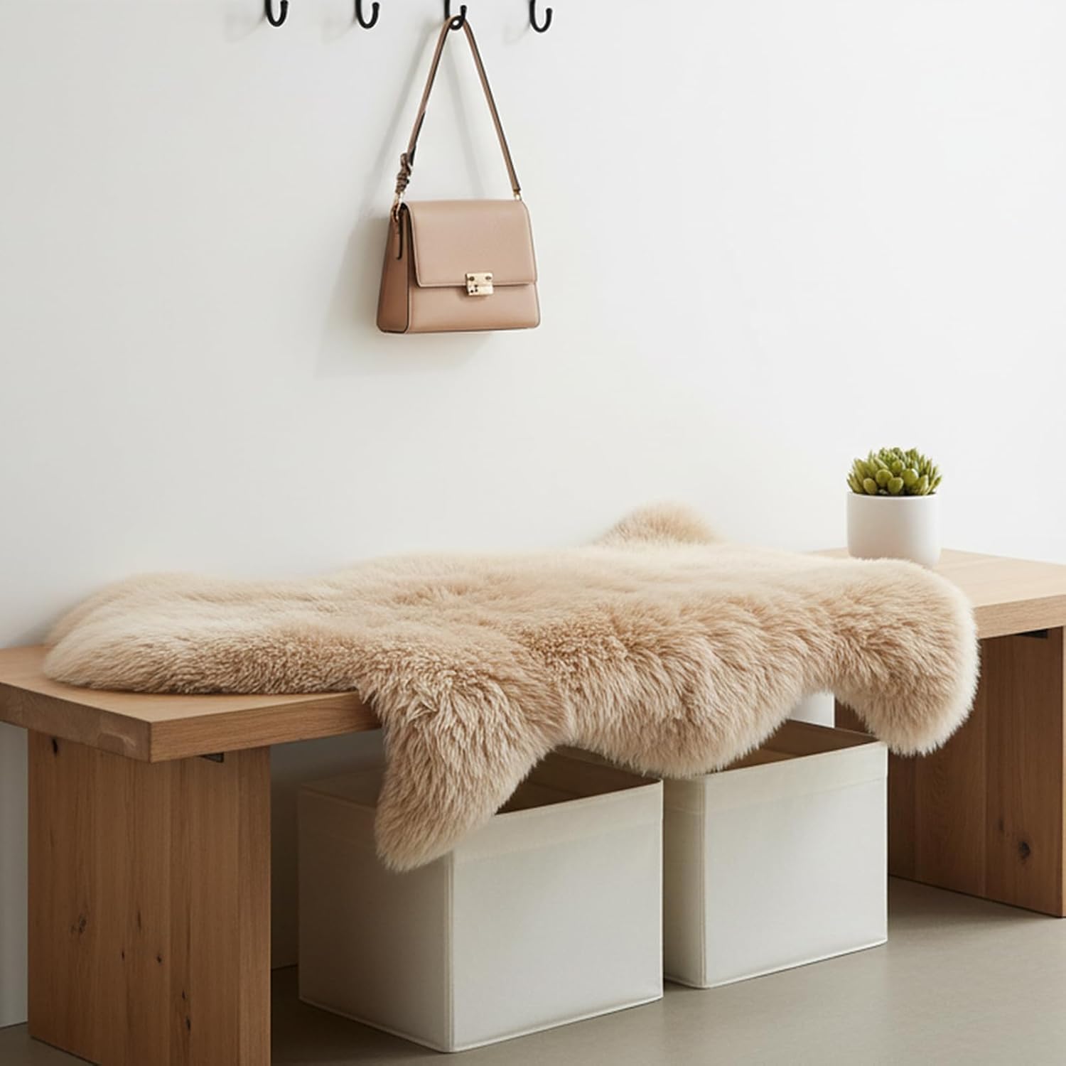 OGLAND Genuine Sheepskin Rug | Shaggy Wool Fur Lambskin Throw Pad Cushion