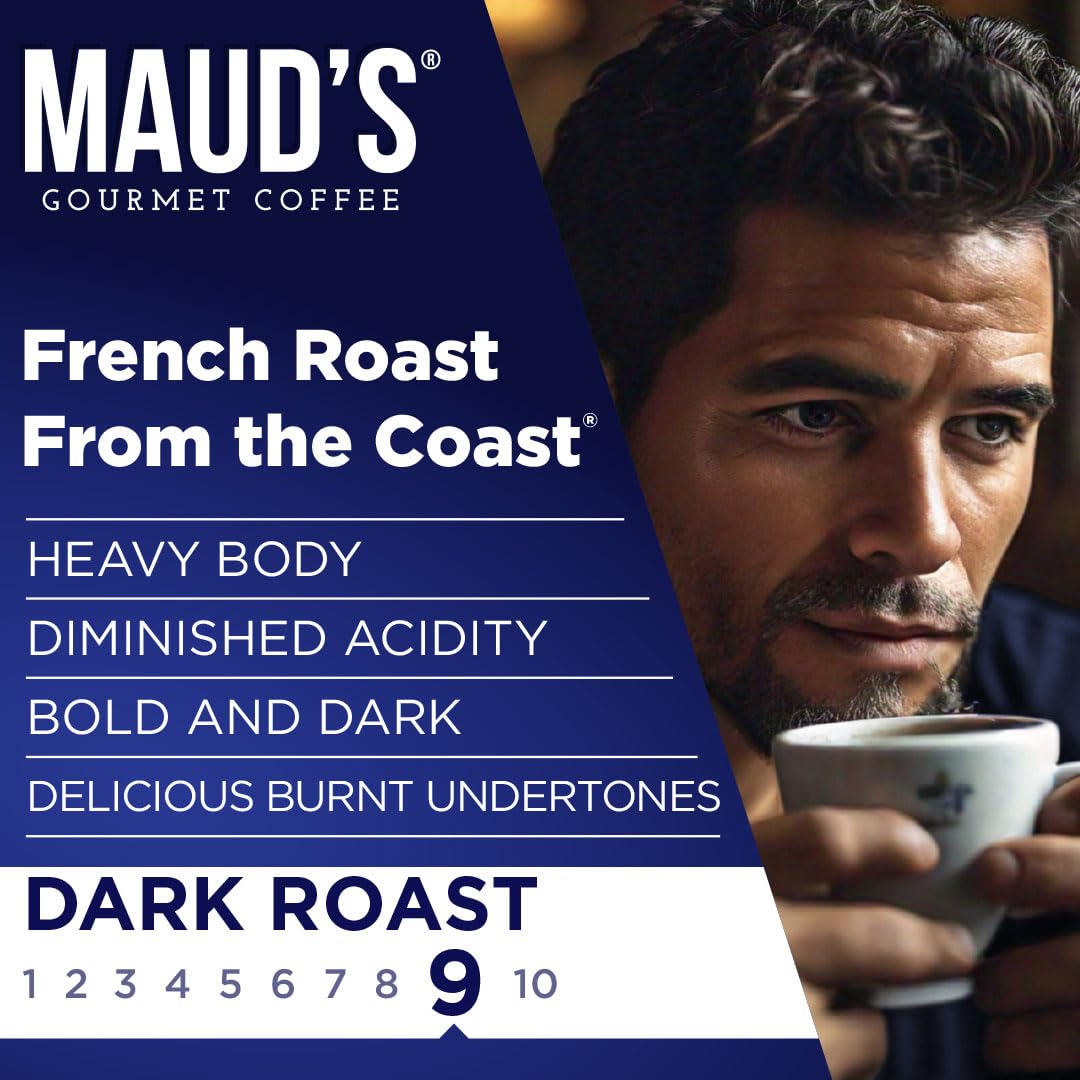 Maud's Dark Roast Coffee Pods, 100ct | Dark Roast Coffee in Single Serve Pods – Compatible with Keurig Coffee Makers