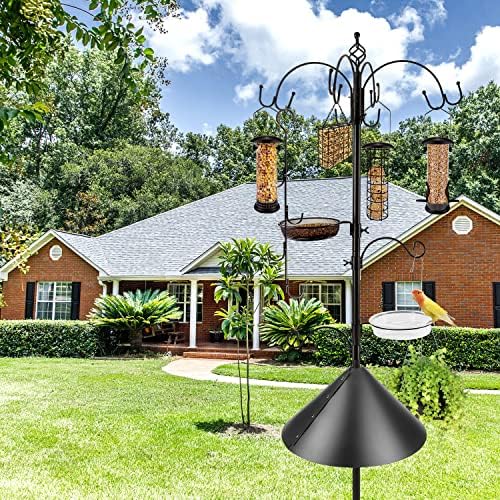 Deluxe Bird Feeding Station Kit with Multi Feeder Hanging Pole, Metal Suet Feeder, Bird Bath
