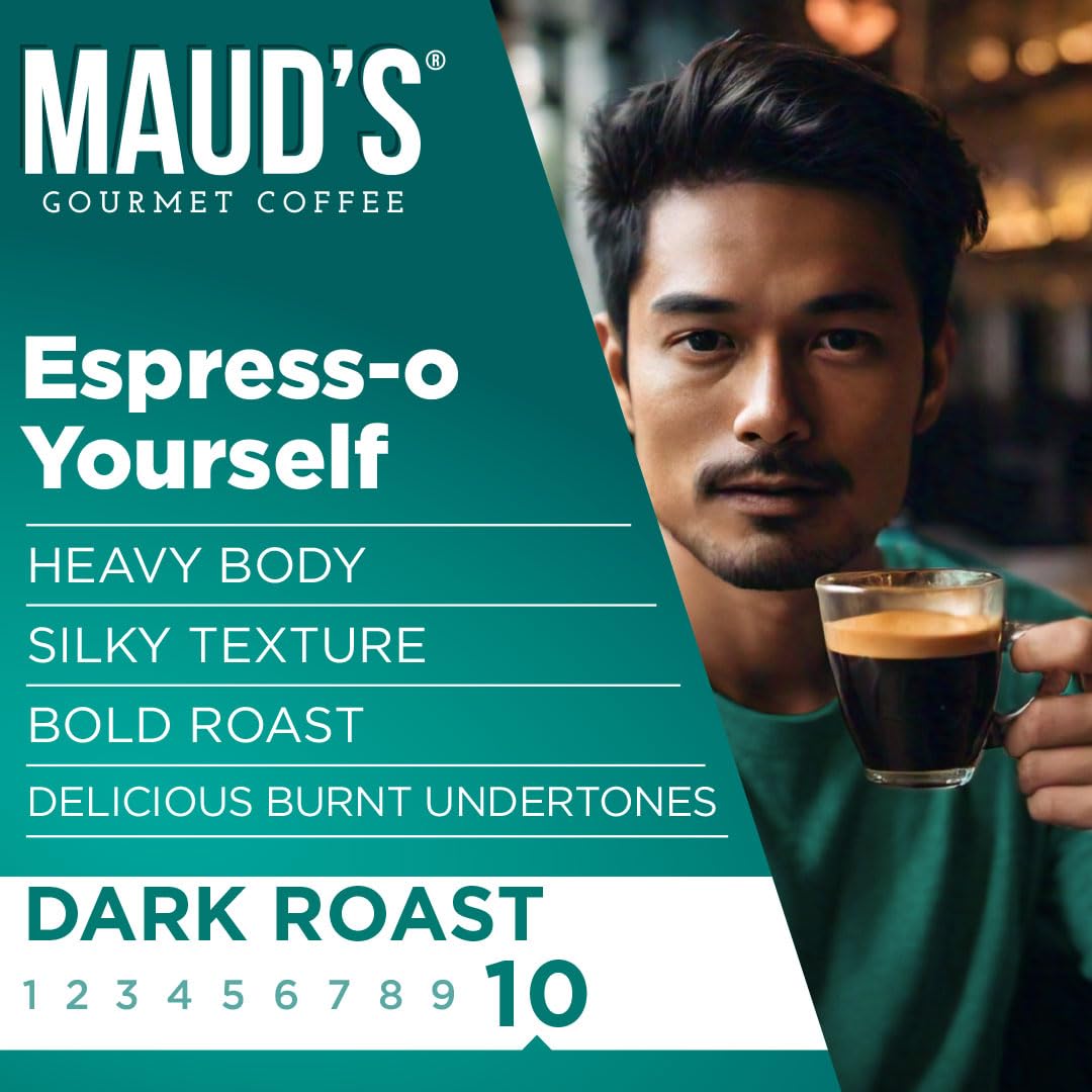 Maud's Dark Roast Coffee Pods, 100ct | Dark Roast Coffee in Single Serve Pods – Compatible with Keurig Coffee Makers
