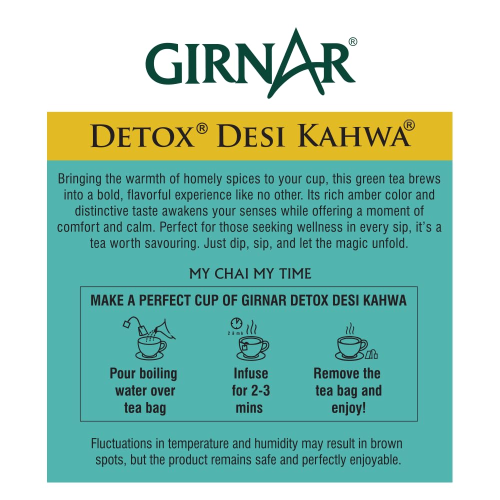 Girnar Detox Green Tea, (36 Teabags)