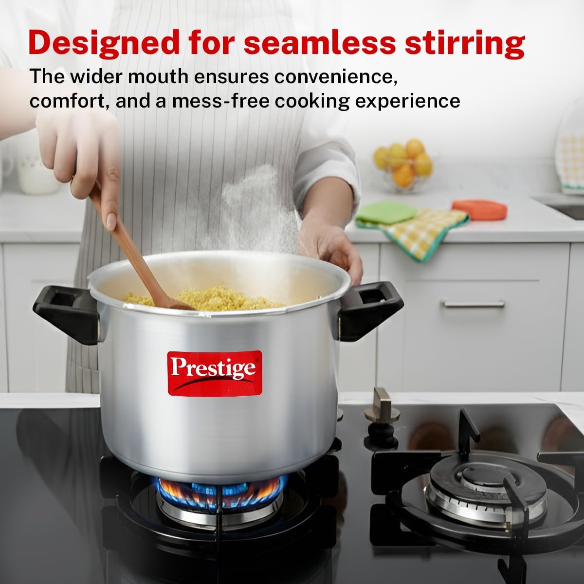Prestige Popular Aluminum Pressure Cooker, 5 L, Silver