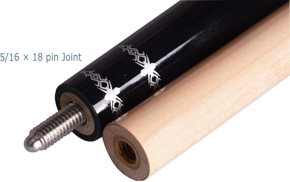 Ergonomic Design 58" Maple Pool Cue Stick Kit with Hard Case | 13mm Tip