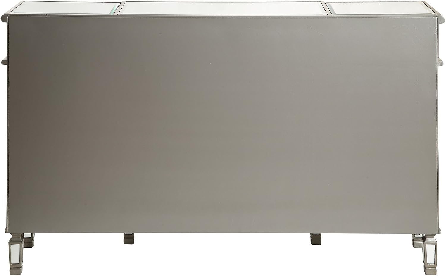 Elegant Lighting 3 Drawer 4 Door Cabinet in Silver Clear 60" x 14" x 36"