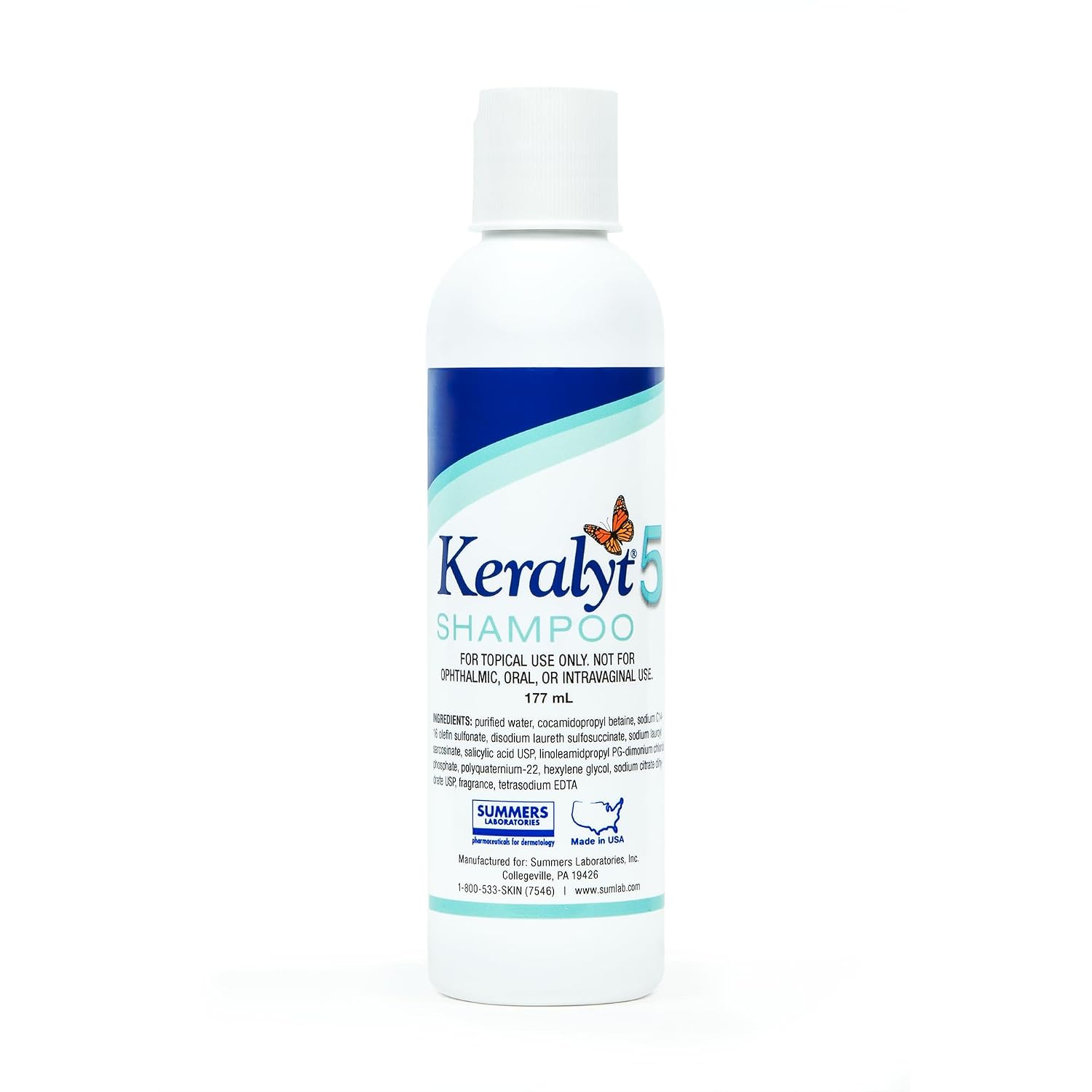 5 Anti-Dandruff Shampoo - Max Strength 5% Salicylic Acid Scalp Build-Up Clearing - Promotes Relief from Dandruff, Psoriasis, Seborrheic Dermatitis, Dryness, and Itchiness, 177 milliliters