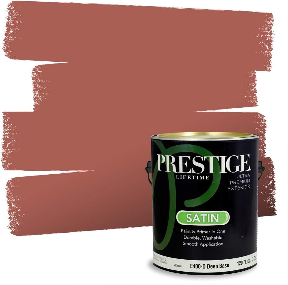 PRESTIGE Paints Exterior Paint and Primer In One, 1-Gallon, Satin, Comparable Match of Sherwin Williams* Grandeur Plum*