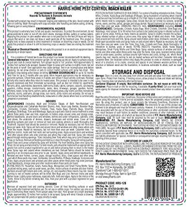 Harris Roach Killer, Liquid Spray with Odorless and Non-Staining 12-Month Extended Residual Kill Formula (Gallon)