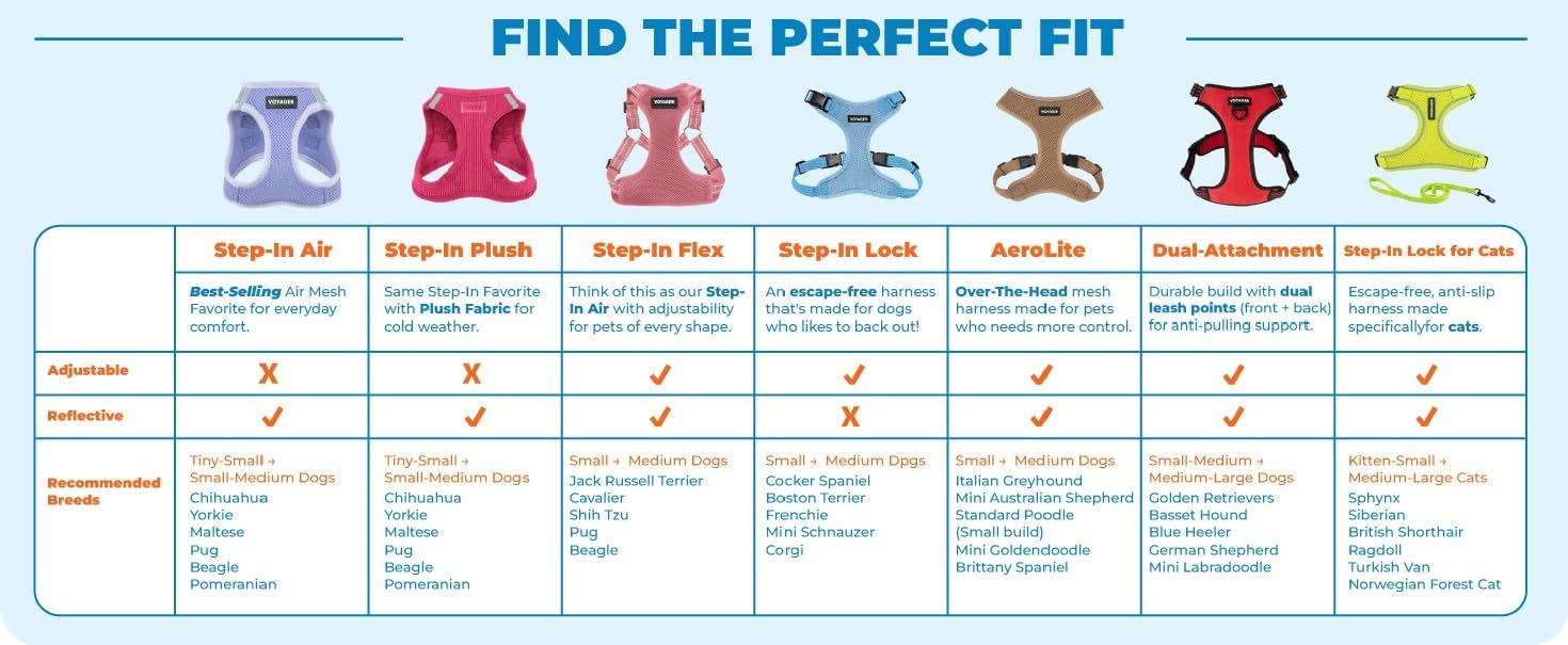 Voyager Step-in Flex Adjustable Dog Harness - Black, Medium | 17 - 21" in Chest, Fully Adjustable, Reflective Bands, All Weather Breathable Air Mesh, Lightweight, Fast Drying