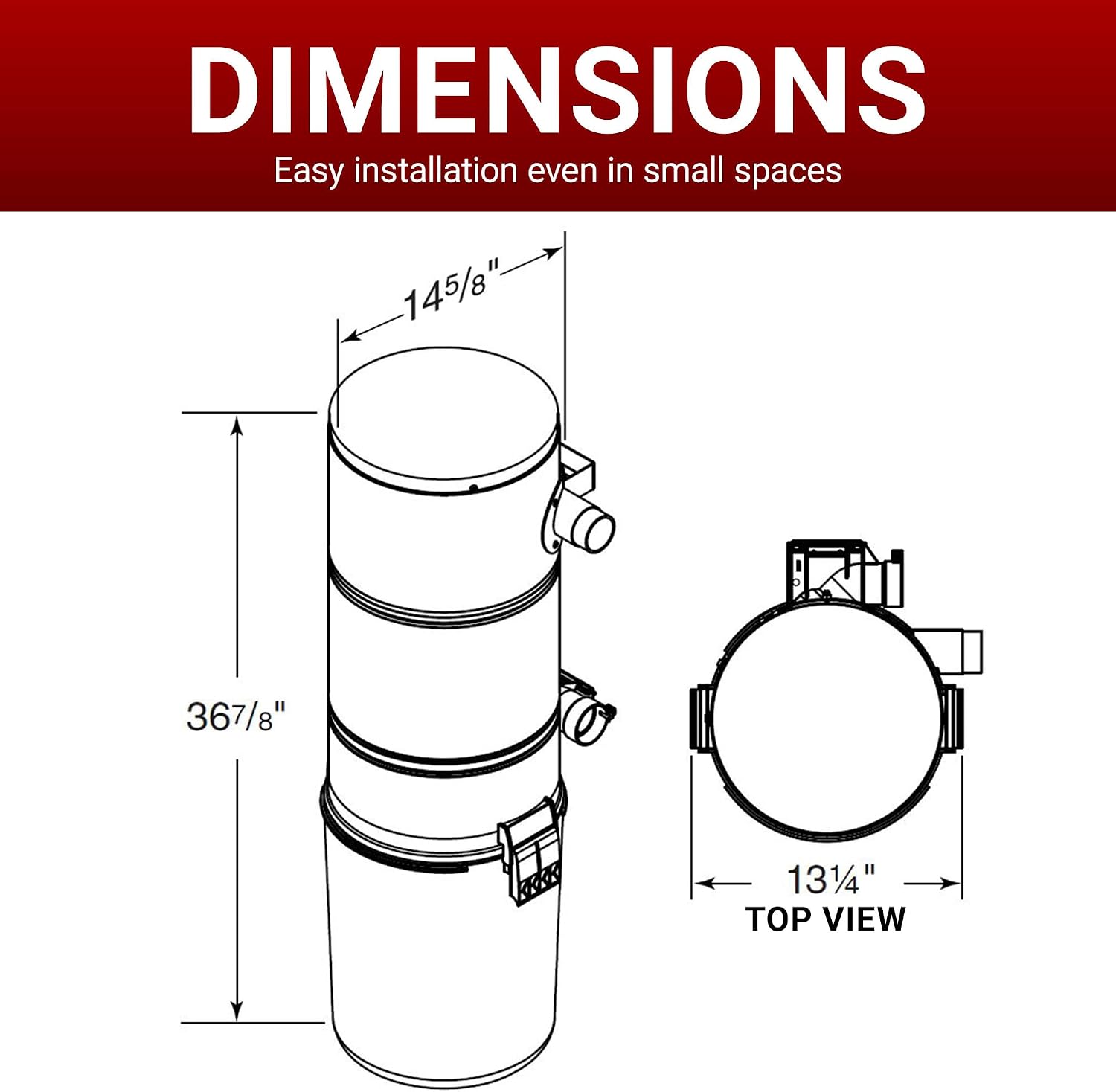 Drainvac Broan-nutone 550 Air watts Residential Central Vacuum System - Anti-Vibration, Powerful Suction