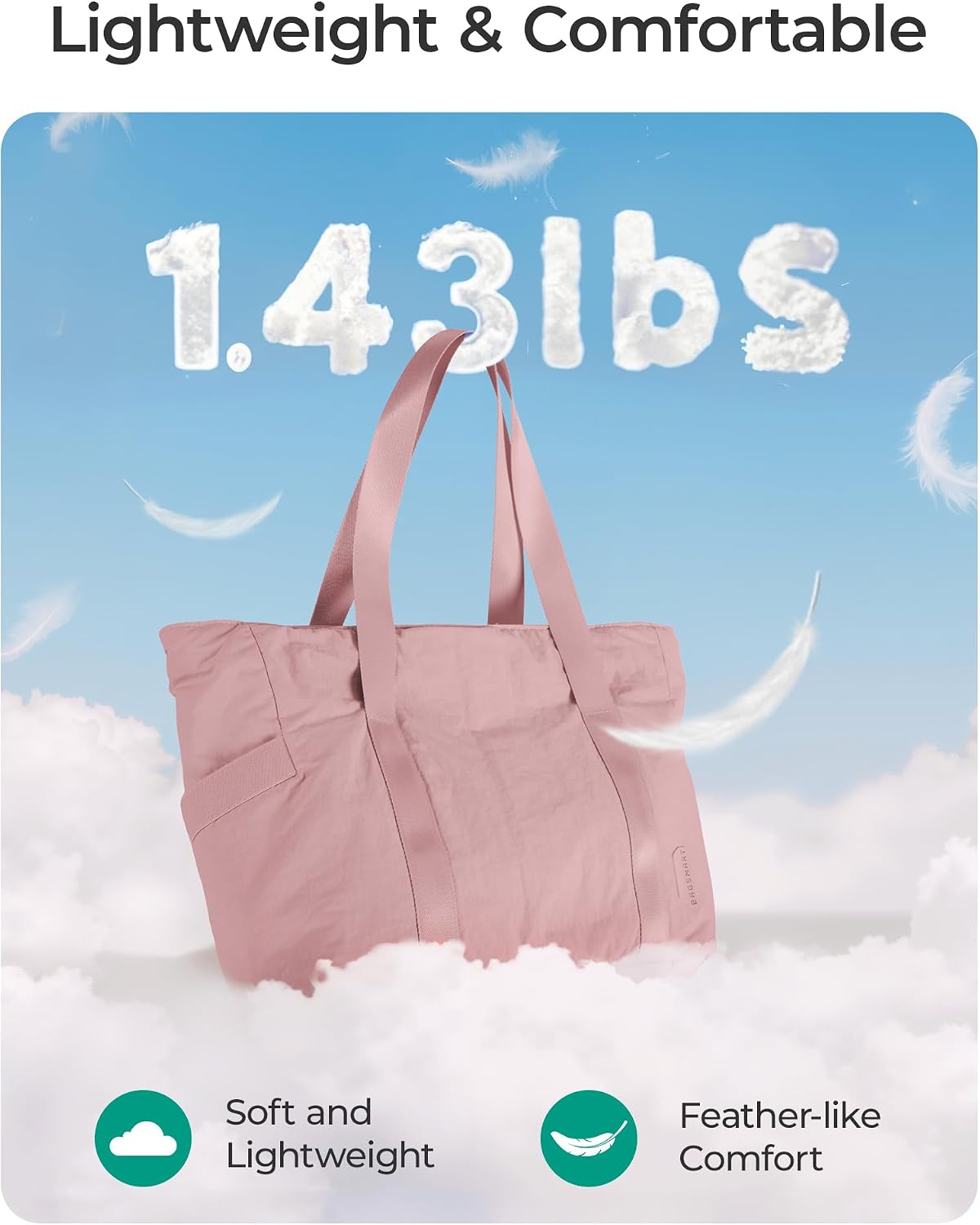 BAGSMART Gym Tote Bag for Women, 24L/28L Travel Tote Yoga Mat Bag