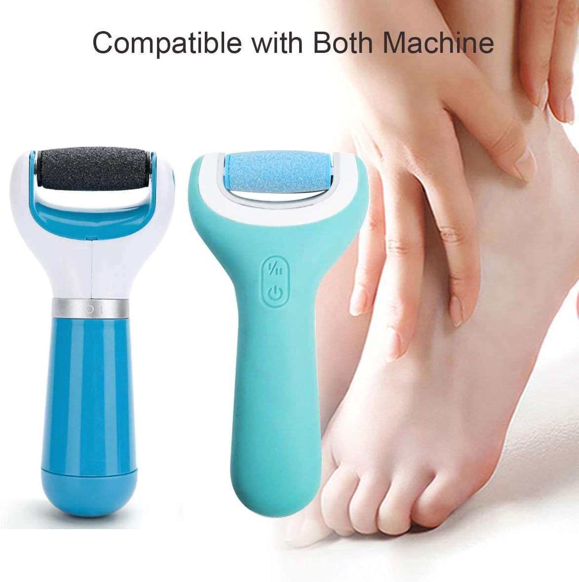 5 Pack Blue Extra Coarse Replacement Refill Roller Compatible with Amope Pedi Refills Electronic Foot File