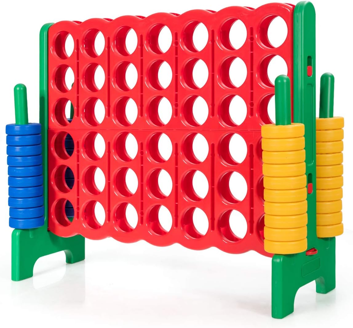 GLACER Giant 4-in-A-Row, Jumbo 4-to-Score Giant Game Set Backyard Games for Kids & Adults