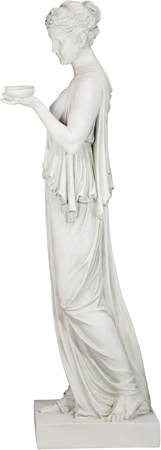 Design Toscano KY71304 Hebe Greek Woman Patron of Youth Indoor/Outdoor Garden Statue, Large Size, 10 inches Wide, 32 inches Tall, Handcast Polyresin, Antique Stone Finish