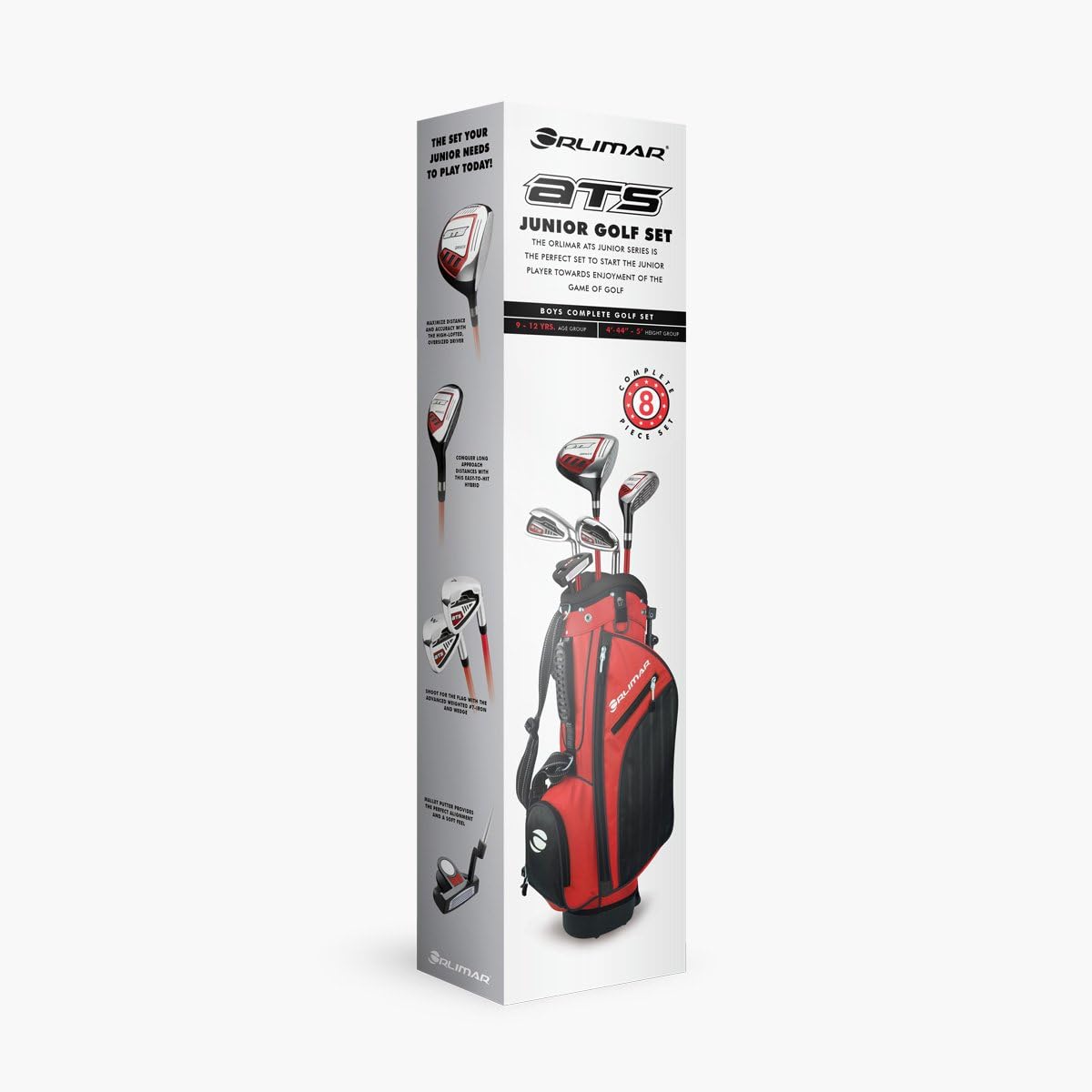 Orlimar ATS Junior Golf Club Sets with Stand Bag for Boys & Girls | Kids Ages 3 and Under, 3-5, 6-8, 9-12, Right and Left Handed