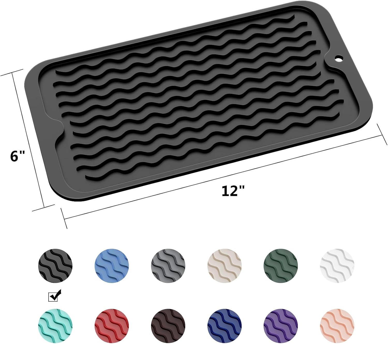 ZLR Silicone Dish Drying Mat for Kitchen Counter, Eco-Friendly Fast Dry Dish Mat, Easy Clean Multi Usage Drying Matt, Heat Resistant Trivet