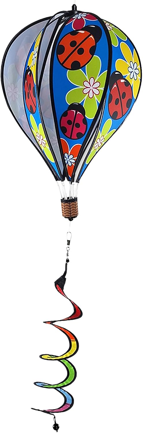 Hot Air Balloon Hanging Garden Spinner 16" - Vibrant Patriotic Design, Weather-Resistant Outdoor Decor, Durable & Lightweight for Patios, Yards, and Gardens - Eye-Catching Wind Spinner