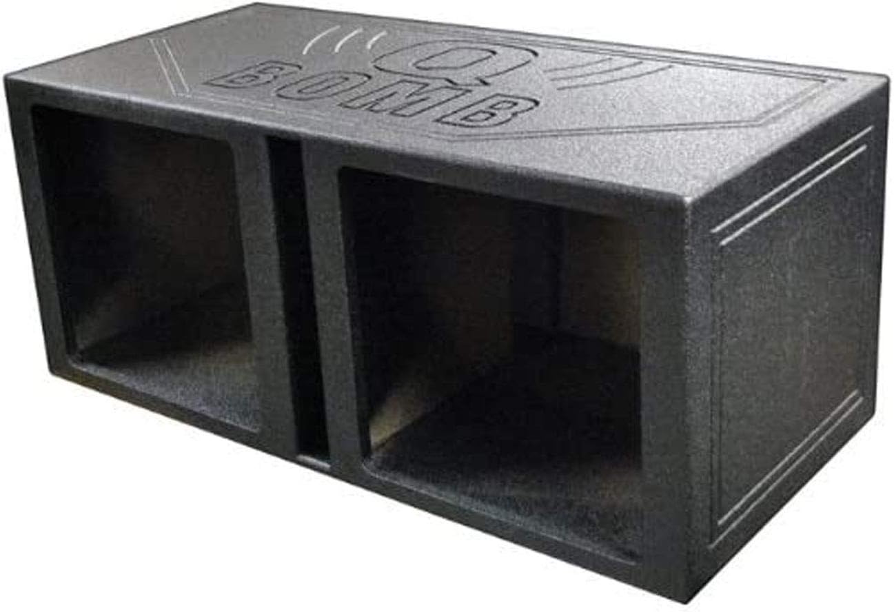 QPower QBOMB15VSQ QBOMB 15 Inch Center Vented Dual Ported Subwoofer Enclosure Speaker Box for Car Audio Sound Systems, Square