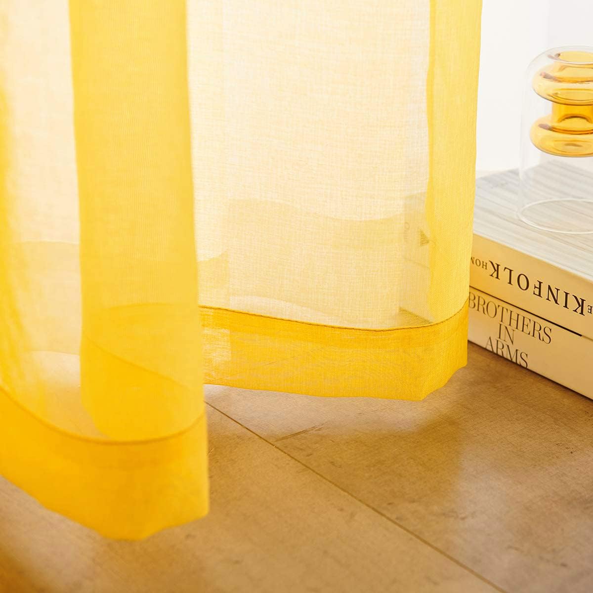 Off White Semi Sheer Curtains 72 Inches Long Faux Linen Off White Sheers Curtain for Bedroom Living Room Girls Kids Room 2 Panels 52x72 Inch Length