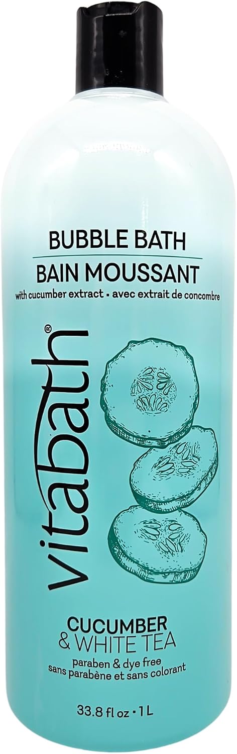 Vitabath Cucumber & White Tea Bubble Bath Rich Foaming Bubbly Soak & Relaxing Aromatherapy Moisturizing & Nourishing Indulgent Suds for Women & Men