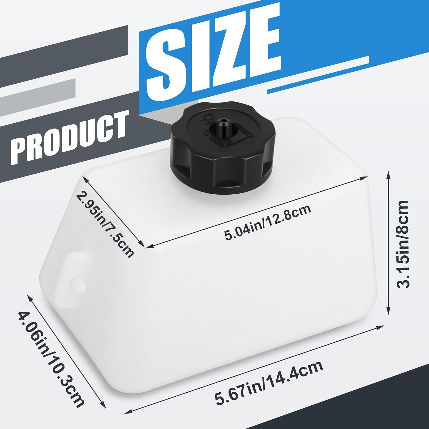 Podoy Mini Bike Gas Tank for 2 Stroke 43cc 45cc 47cc 49cc Quad ATV | 1L Capacity ABS Plastic Tank with Cap