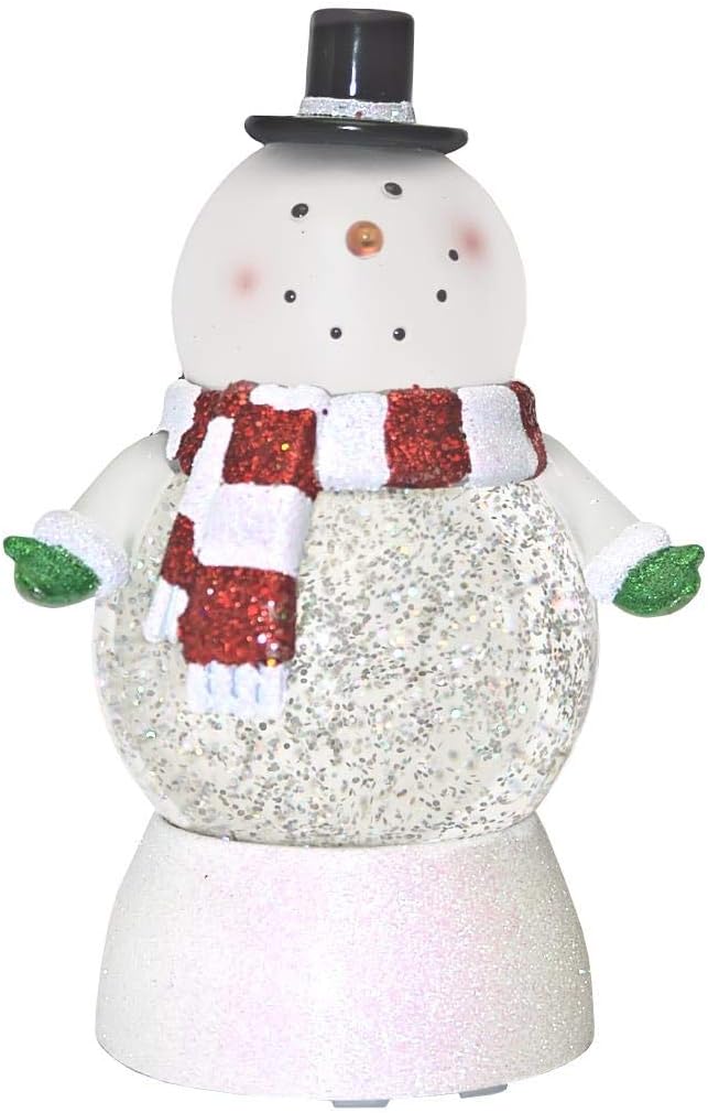 Roman 7.5" H Lighted Swirl Snowman, Glitter Confetti Lantern, USB or Battery Operated, Christmas Decor, Holiday Accent, Gift