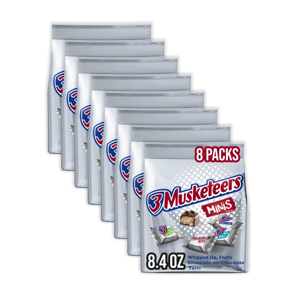 3 MUSKETEERS Milk Chocolate Candy Bars, Full Size, Bulk Candy Box, 36 ct | Light whipped chocolate nougat in full size bars, for sharing, party favors and lunch boxes, gift bag, snack box