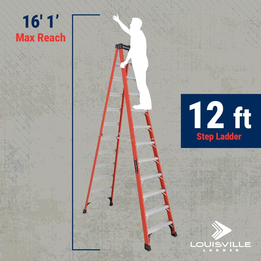 Louisville Ladder 6-Foot Fiberglass Step Ladder, 375-Pound Load Capacity, Type IAA, FS1406HD