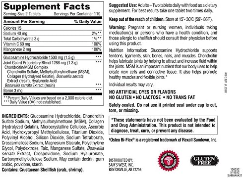 Member's Mark Triple Strength Glucosamine Chondroitin MSM (220 Count)