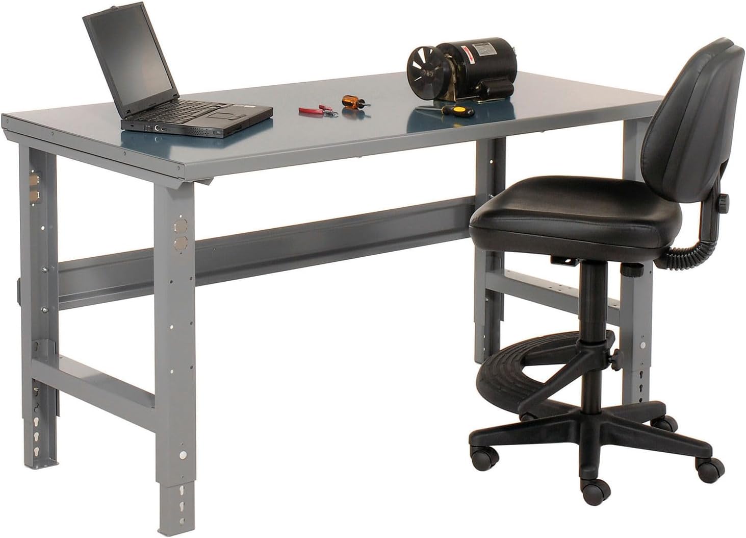 Global Industrial Adjustable Height Workbench C-Channel Leg, 48" W x 30" D