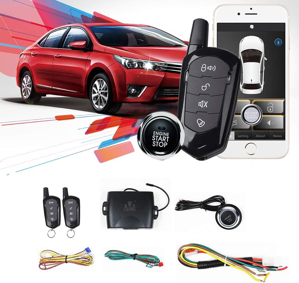 Universal Car Remote Engine Starter Push Engine Start for Car Keyless Entry Lock/Unlock Trunk Release Remote Key or Phone Control Gifts for Man