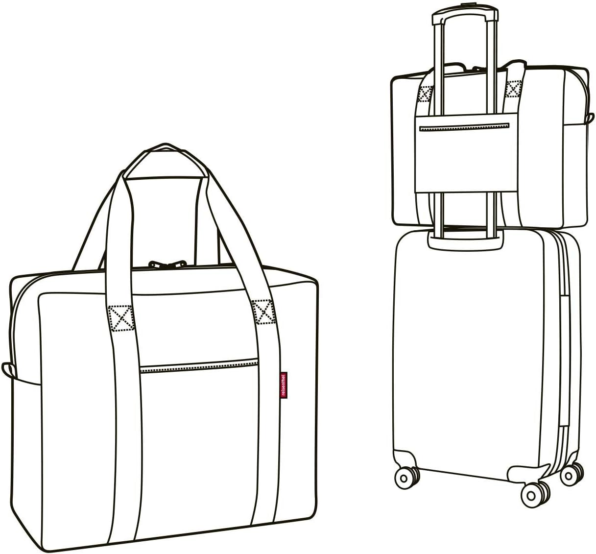 reisenthel mini maxi touringbag - foldable compact travel bag with trolley slip-on function - water repellent fabric