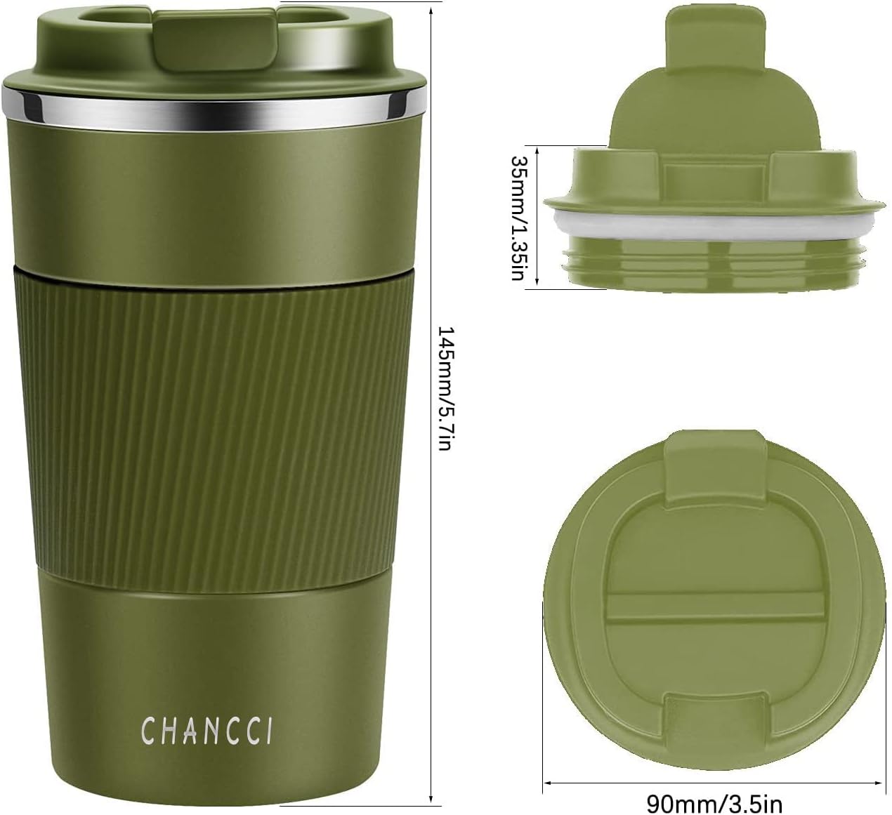 16oz Travel Coffee Mug Spill Proof, Insulated Coffee Mug with Lid, Leakproof Coffee Tumbler, Stainless Steel Vacuum Coffee Cup for Hot/Cold Drinks