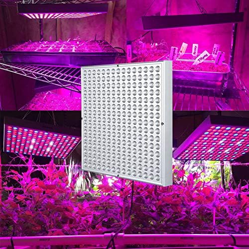 LED Grow Light 225 LEDs Plant Lights Red Blue White Panel Growing Lamps for Indoor Plants Seedling Vegetable and Flower (2 Pack)