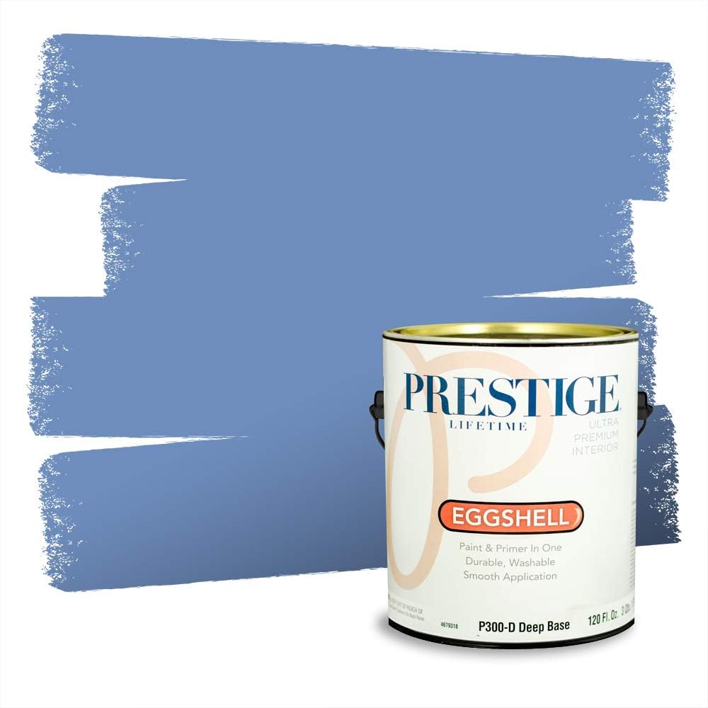 PRESTIGE Paints Exterior Paint and Primer In One, 1-Gallon, Semi-Gloss, Comparable Match of Behr* Intercoastal Gray*