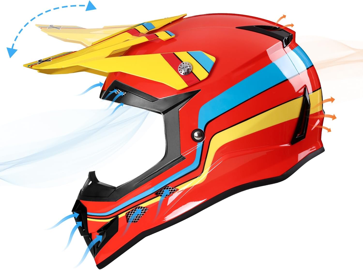 GLX GX623 Youth ATV & Dirt Bike Helmet Combo, DOT | Adult-Level Safety for Kids: Premium, full-grown protection engineered into a comfortable, youth-sized package