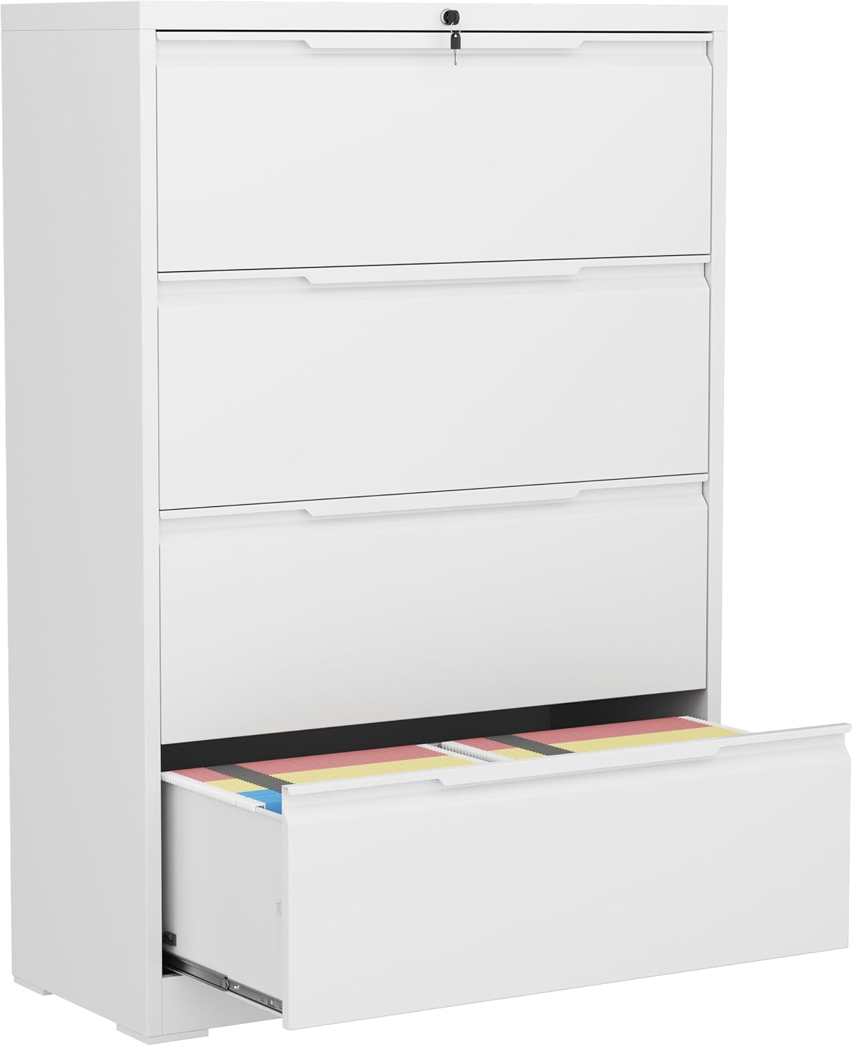 3 Drawer File Cabinet with Lock,Filing Cabinets for Home Office,Metal Small File Cabinet for Letters/Legal/A4 Size, Assembly Required,Black 3 Drawer-15 W